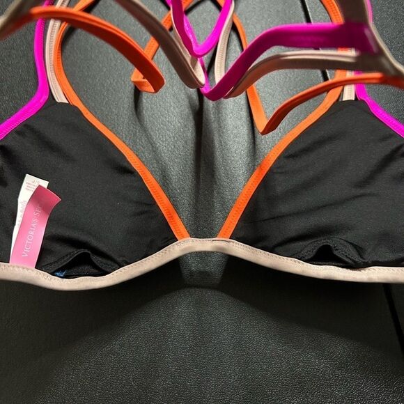 Victoria’s Secret Black Bikini Top with Neon Straps - Picture 6 of 7